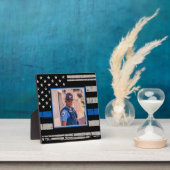 Thin Blue Line Police Officer Foto Fotoplaat (Insitu)