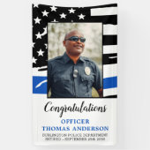 Thin Blue Line Police Officer Retirement Party Spandoek (Verticaal)