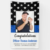 Thin Blue Line Police Officer Retirement Party Spandoek (Verticaal)