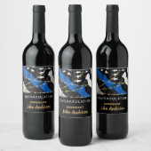 Thin Blue Line Police Party Gefeliciteerd Wijn Etiket (Flessen)