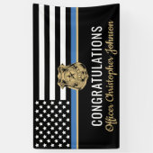 Thin Blue Line Police Retirement Spandoek (Verticaal)