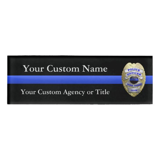 Thin Blue Line Police Virtues Badge (Devant)