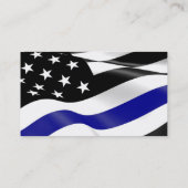 Thin Blue Line Police vlag QR Code Business Visitekaartje (Achterkant)