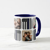 Thin Blue Line Policeman Photo Coffee Mok (Voorkant rechts)