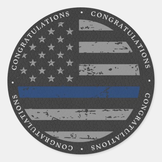 Thin Blue Line  politie gefeliciteerd Ronde Sticker (Voorkant)