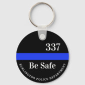 Thin Blue Line Politie gepersonaliseerd badge numm Sleutelhanger (Achterkant)