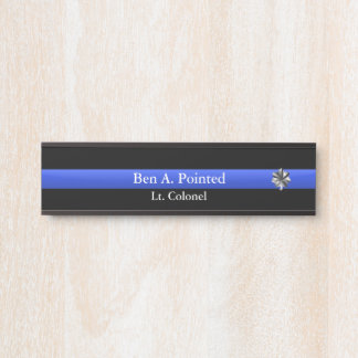 Thin Blue Line - Politie kolonel Rank Deurteken Deurbordje