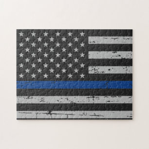 Thin Blue Line - Politieagent - Amerikaanse vlag Legpuzzel