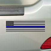 Thin blue line politieondersteuning bumpersticker (Op auto)