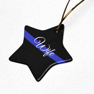 Thin Blue Line: Politievrouw Keramisch Ornament