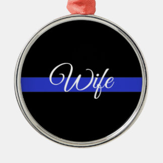 Thin Blue Line: Politievrouw Metalen Ornament