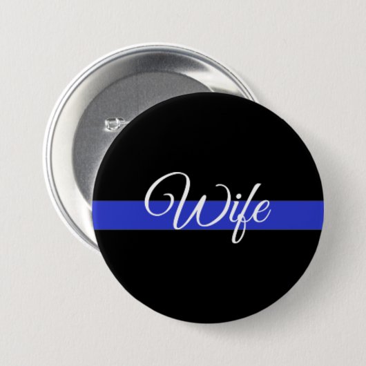 Thin Blue Line: Politievrouw Ronde Button 7,6 Cm (Voorkant /achterkant)