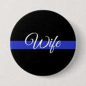 Thin Blue Line: Politievrouw Ronde Button 7,6 Cm (Voorkant)