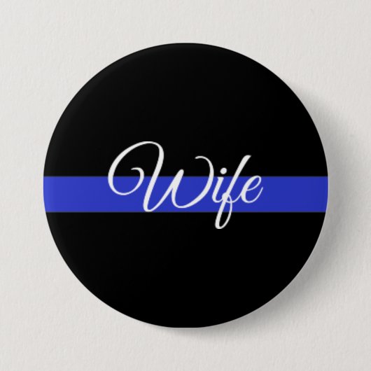 Thin Blue Line: Politievrouw Ronde Button 7,6 Cm (Voorkant)
