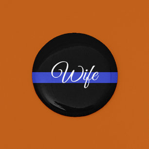 Thin Blue Line: Politievrouw Ronde Button 7,6 Cm