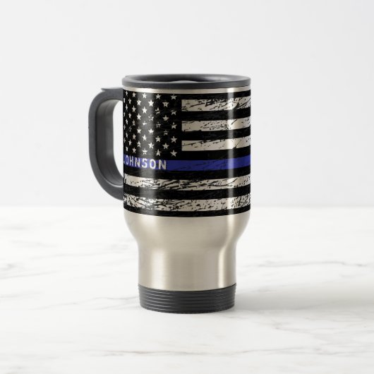 Thin Blue Line Reisbeker (Voorkant links)