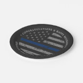 Thin Blue Line Retirement Police Gefeliciteerd Papieren Bordje (Gekanteld)