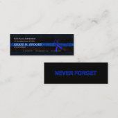 Thin Blue Line Ribbon Politieagent Mini Visitekaartje (Voorkant / Achterkant)
