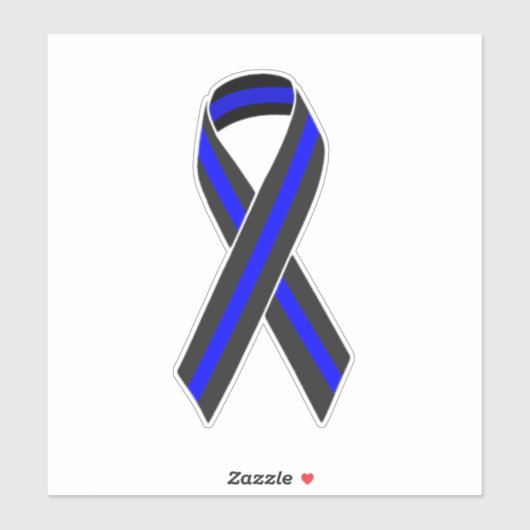 Thin Blue Line Ribbon Sticker (Vel)