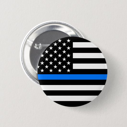 "THIN BLUE LINE" RONDE BUTTON 5,7 CM (Voorkant /achterkant)