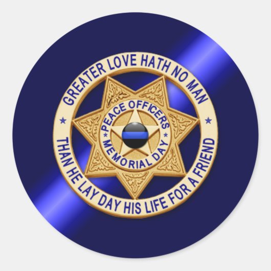 Thin Blue Line Ronde Sticker (Voorkant)