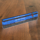 Thin Blue Line - Roos Desk Name plate Naambordje (Zijkant)