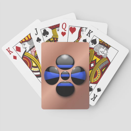 Thin Blue Line Shamrock Button Pokerkaarten (Achterkant)