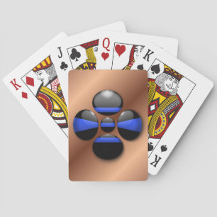 Thin Blue Line Shamrock Button Speelkaarten