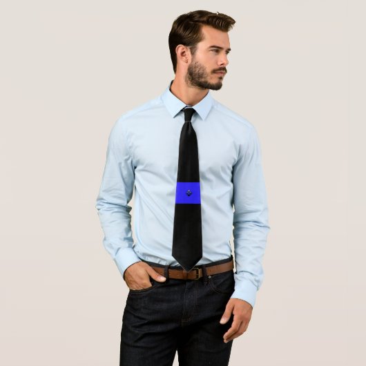 Thin Blue Line Shamrock Buttonnen Stropdas (In situ)