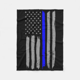Thin Blue Line Shirt Politie Support USA FL Fleece Deken