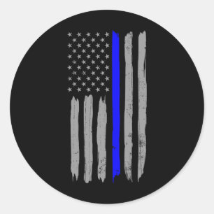 Thin Blue Line Shirt Politie Support USA FL Ronde Sticker