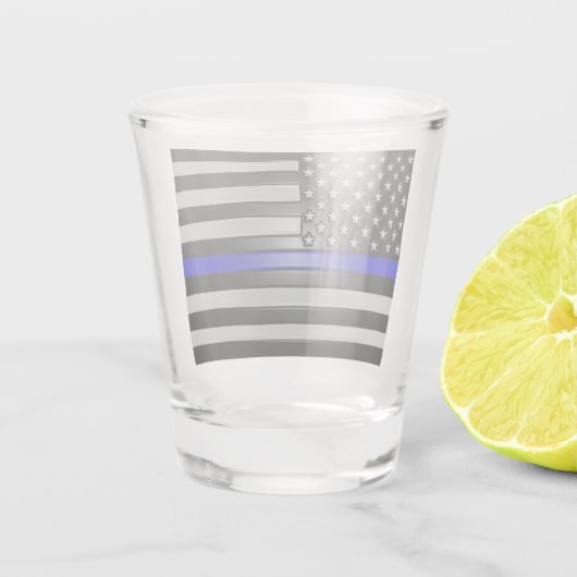 THIN BLUE LINE SHOT GLAS (Achterkant)