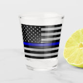 THIN BLUE LINE SHOT GLAS (Voorkant)