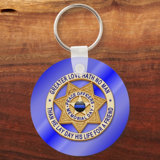 Thin Blue Line Sleutelhanger (Voorkant)