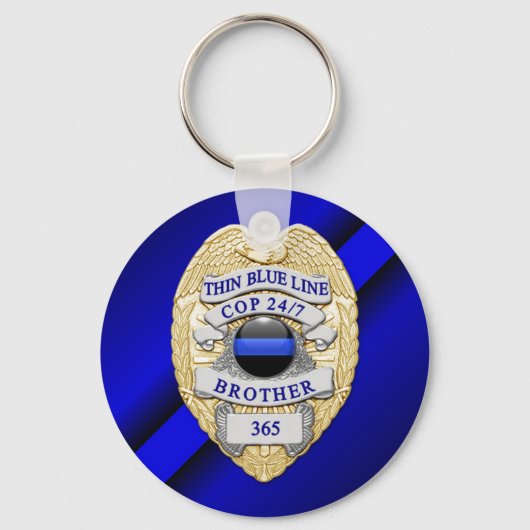 Thin Blue Line Sleutelhanger (Voorkant)
