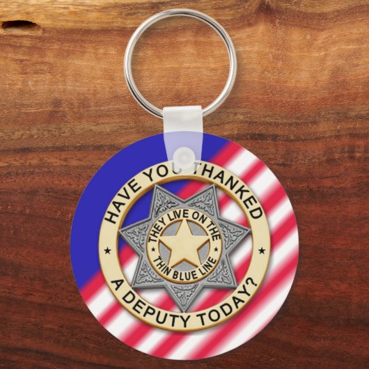 Thin Blue Line Sleutelhanger (Achterkant)