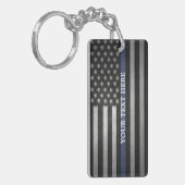 Thin Blue Line Sleutelhanger, aangepast Sleutelhanger (Voorkant Links)