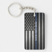 Thin Blue Line Sleutelhanger, aangepast Sleutelhanger (Voorkant)