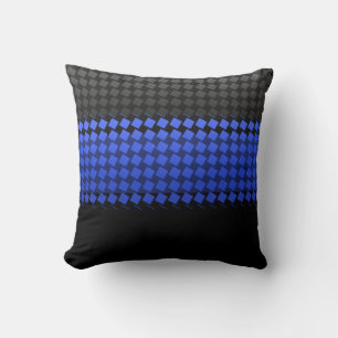 Thin Blue Line Squares Kussen