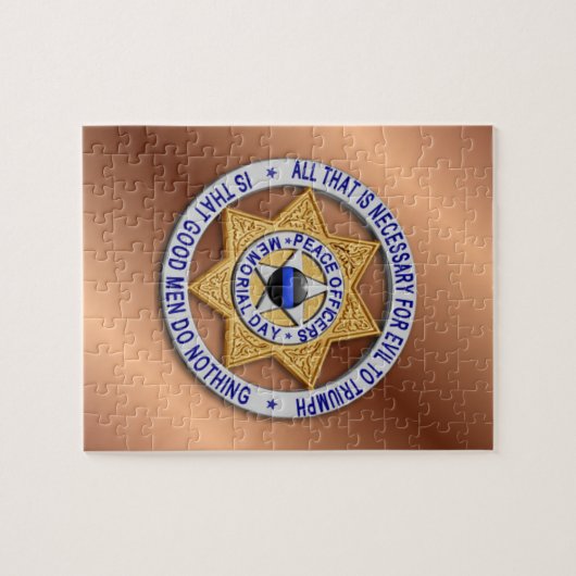 Thin Blue Line Star Badge Legpuzzel (Horizontaal)
