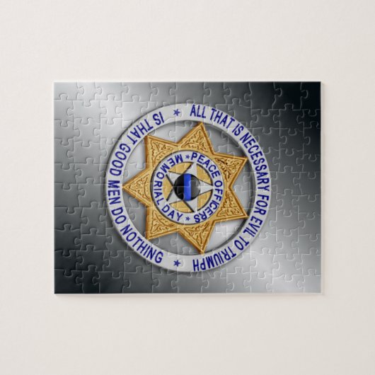 Thin Blue Line Star Badge Legpuzzel (Horizontaal)
