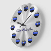 Thin Blue Line Star Buttonnen Grote Klok (Hoek)