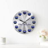 Thin Blue Line Star Buttonnen Grote Klok (Huis)