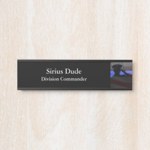 Thin Blue Line - Stars and Stripes Flag Salute Deurbordje