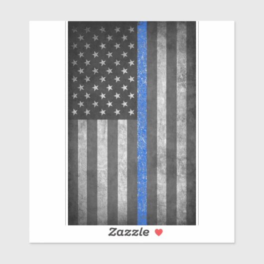 Thin Blue Line  Sticker (Vel)