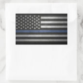 Thin Blue Line-Sticker Rechthoekige Sticker (Tas)