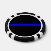 Thin Blue Line Symbolisch op een Poker Chips (Enkel)