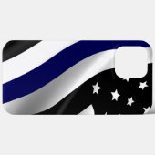 Thin Blue Line Tattered Distress Flag Hoesje-Mate Case-Mate iPhone Case (Achterkant (horizontaal))