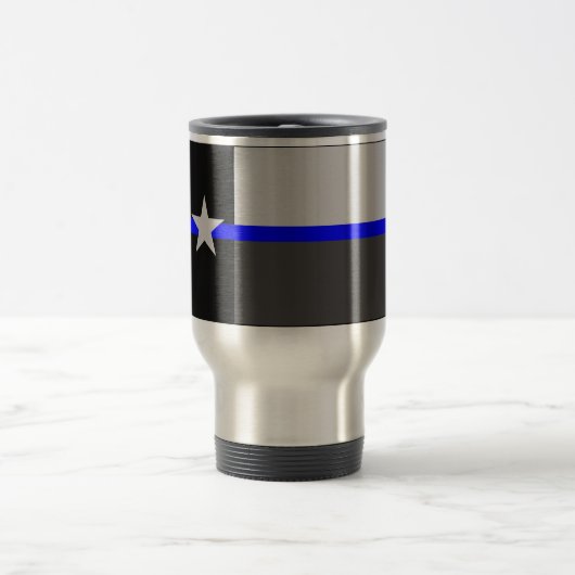 THIN BLUE LINE TEXAS STATE FLAG COFFEE MOK (Center)