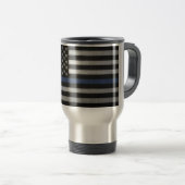 Thin Blue Line Travel Mug Reisbeker (Voorkant rechts)